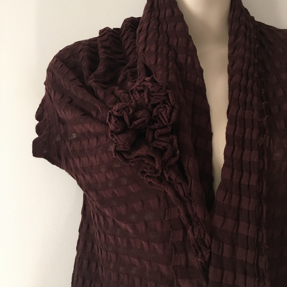 YOHJI YAMAMOTO Burgundy Brown Cotton Knit Quirky Sweater 2 M - Picture 3 of 8